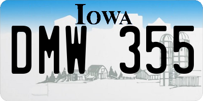 IA license plate DMW355