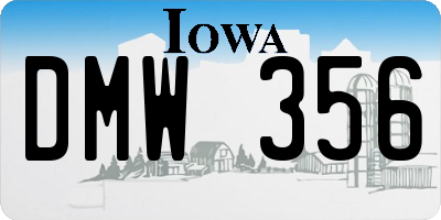 IA license plate DMW356