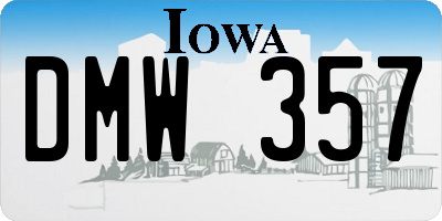 IA license plate DMW357