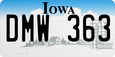 IA license plate DMW363
