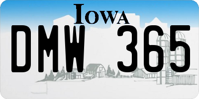 IA license plate DMW365