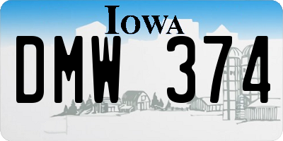 IA license plate DMW374