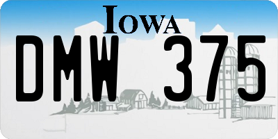 IA license plate DMW375