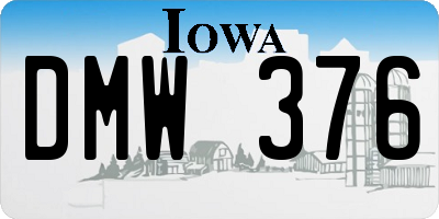 IA license plate DMW376