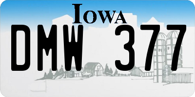 IA license plate DMW377