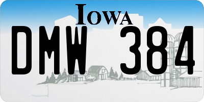 IA license plate DMW384