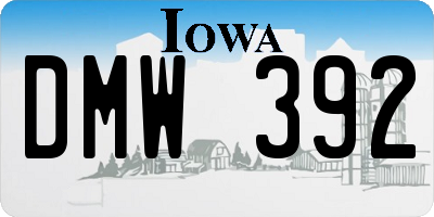 IA license plate DMW392