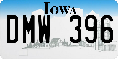 IA license plate DMW396
