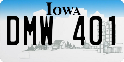 IA license plate DMW401