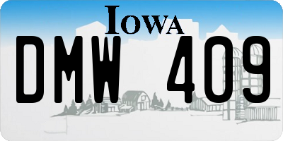 IA license plate DMW409