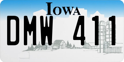 IA license plate DMW411