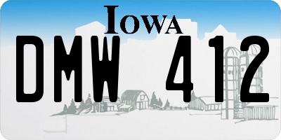 IA license plate DMW412