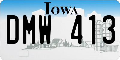 IA license plate DMW413