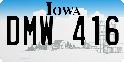 IA license plate DMW416