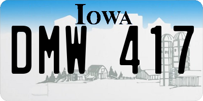 IA license plate DMW417