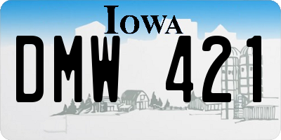 IA license plate DMW421