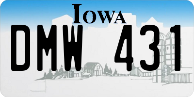 IA license plate DMW431