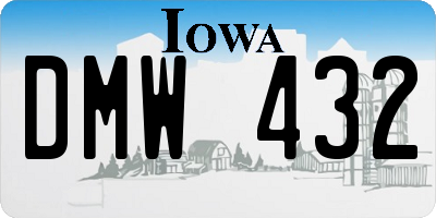 IA license plate DMW432