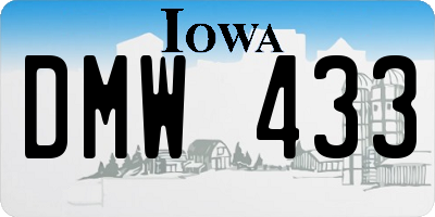 IA license plate DMW433
