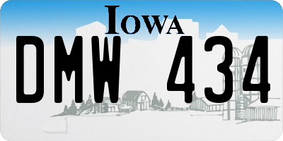 IA license plate DMW434