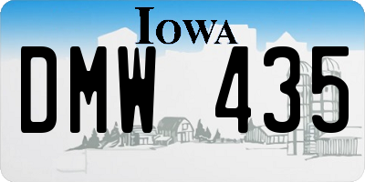 IA license plate DMW435