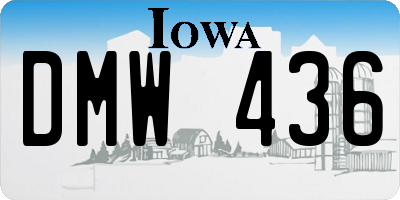 IA license plate DMW436