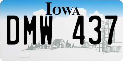 IA license plate DMW437