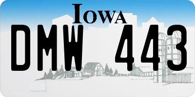 IA license plate DMW443