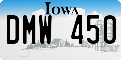 IA license plate DMW450