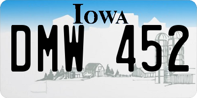 IA license plate DMW452