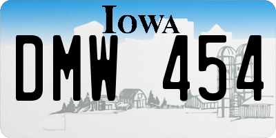 IA license plate DMW454