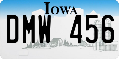 IA license plate DMW456