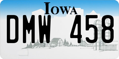 IA license plate DMW458