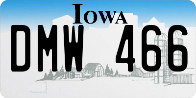 IA license plate DMW466