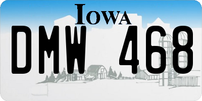 IA license plate DMW468
