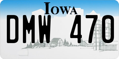 IA license plate DMW470