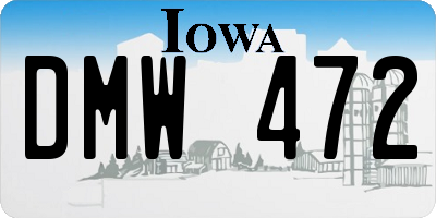 IA license plate DMW472