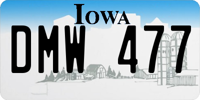 IA license plate DMW477