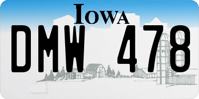 IA license plate DMW478