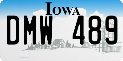 IA license plate DMW489
