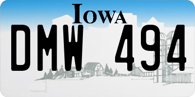 IA license plate DMW494
