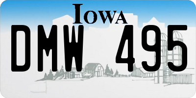 IA license plate DMW495