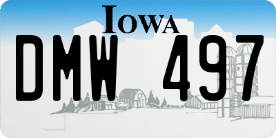 IA license plate DMW497