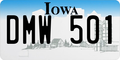 IA license plate DMW501