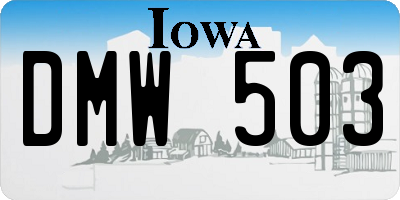 IA license plate DMW503