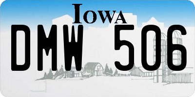 IA license plate DMW506