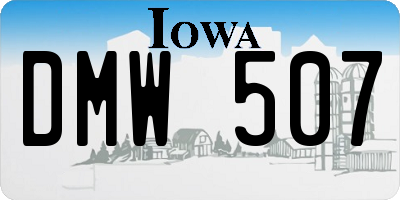 IA license plate DMW507