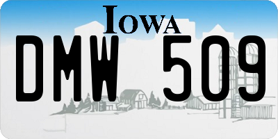 IA license plate DMW509