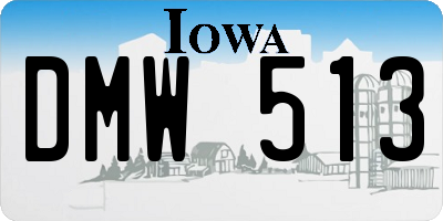 IA license plate DMW513