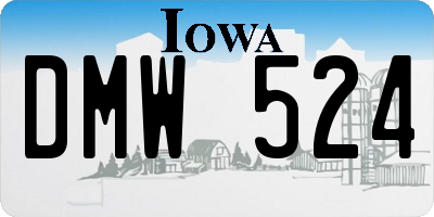 IA license plate DMW524